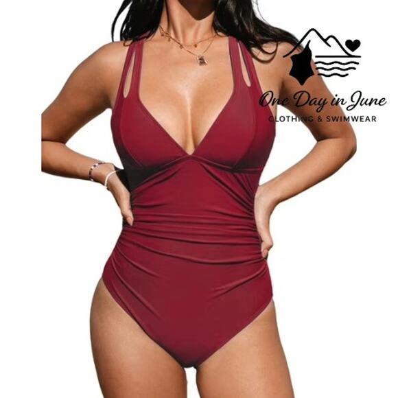 Cupshe Cross Front Keyhole One Piece Swimsuit Size L - Picture 1 of 7